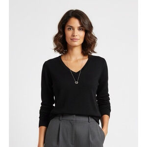 Armani Exchange AX Cashmere Wool Blend V-neck Sweater XXL Black Luxury Classic